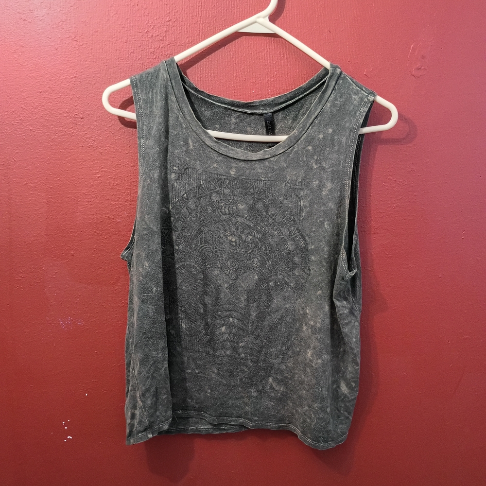 Women's Sleeveless Brown Elephant Graphic Top